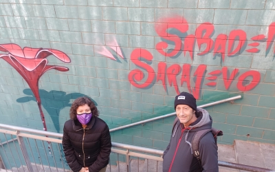 Marta Morell i Werens, davant del mural | Pere Gallifa